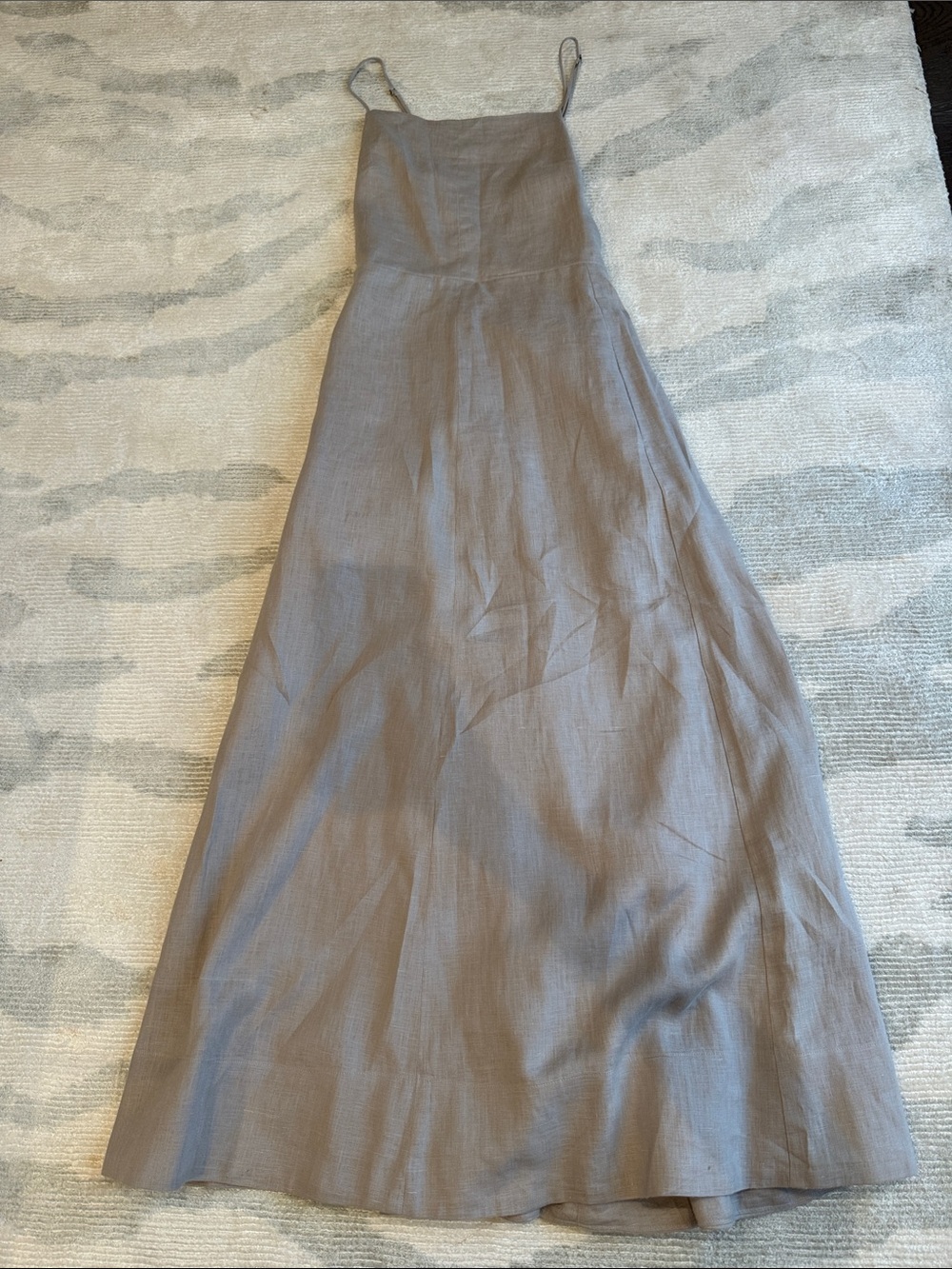 Enza Costa Gray Spaghetti-Strap Maxi Dress